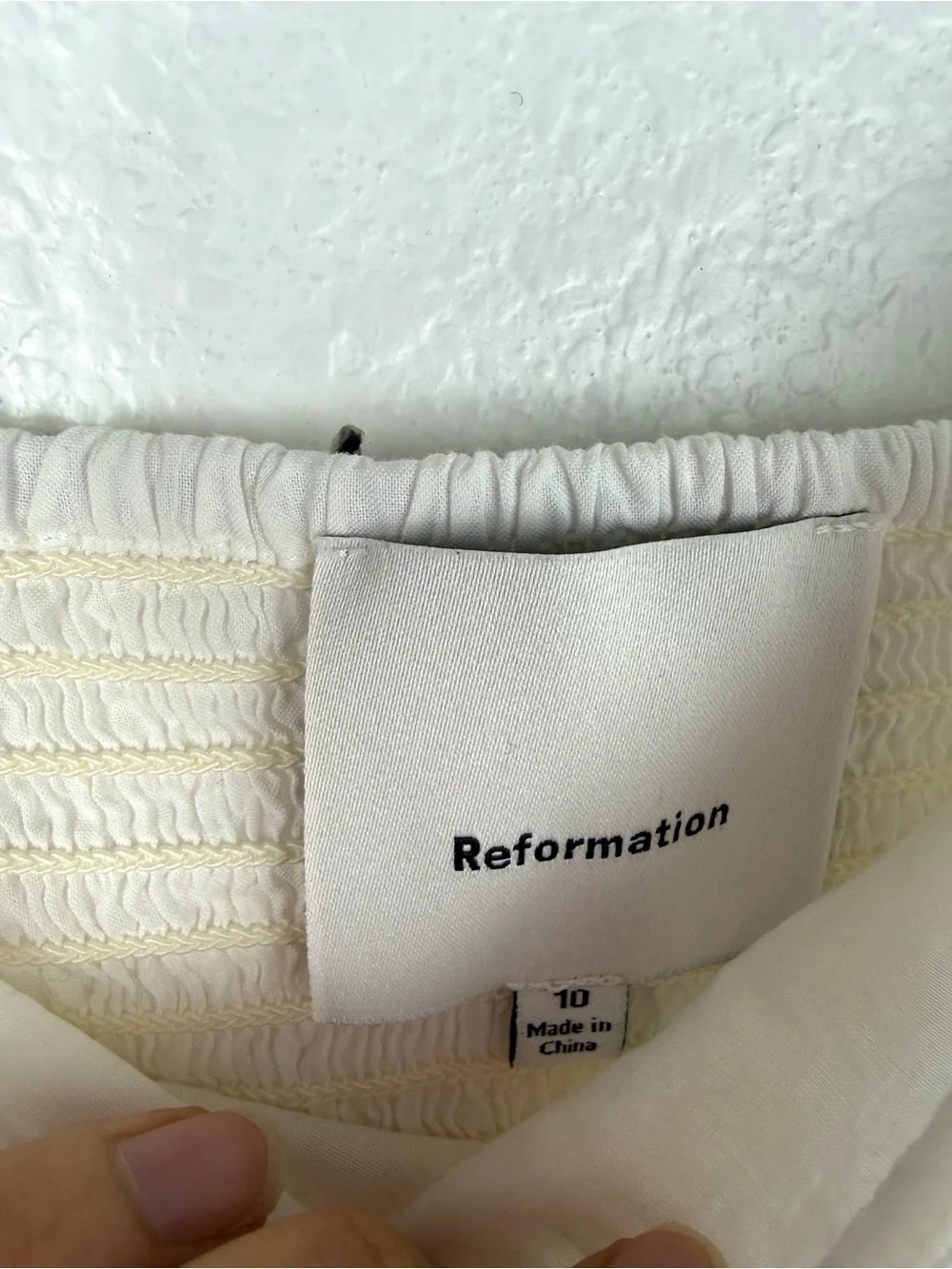 Reformation Haisley Top In White longsleeve size 10
